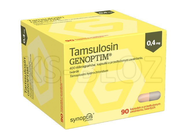 Tamsulosin Genoptim interakcje ulotka kapsułki o przedłużonym uwalnianiu twarde 400 mcg 90 kaps.