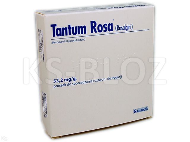 Tantum Rosa interakcje ulotka proszek do sporządzania roztworu dopochwowego 53,2 mg/g 6 sasz.