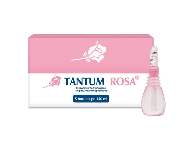 Tantum Rosa interakcje ulotka roztwór dopochwowy 1 mg/ml 5 but. po 140 ml