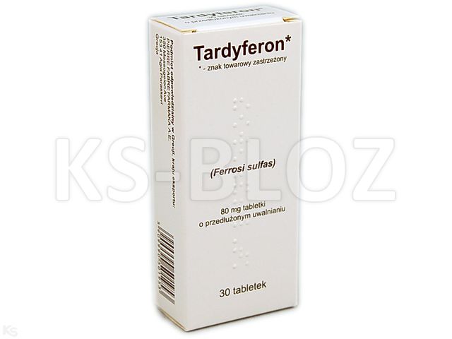 Tardyferon interakcje ulotka tabletki o przedłużonym uwalnianiu 80 mg 30 tabl. (blist.)