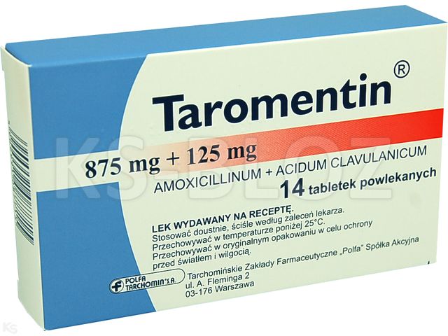 Taromentin interakcje ulotka tabletki powlekane 0,875g+0,125g 14 tabl. | 2 blist.po 7 szt.