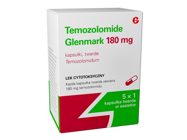 Temozolomide Glenmark interakcje ulotka kapsułki twarde 180 mg 5 kaps.