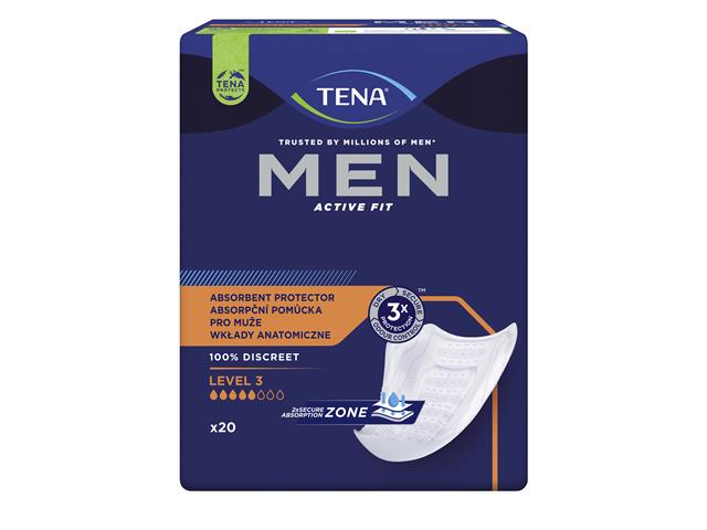 Tena Men Active Fit Pieluchy anatomiczne level 3 interakcje ulotka pielucha anatomiczna  20 szt.