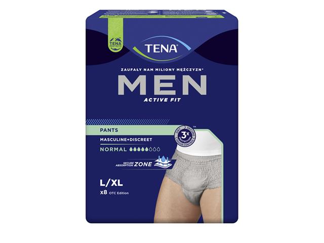 Tena Men Pants Majtki chłonne normal grey L/XL OTC edition interakcje ulotka majtki chłonne  8 szt.