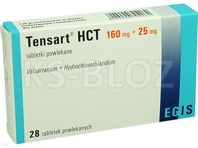 Tensart HCT interakcje ulotka tabletki powlekane 160mg+25mg 28 tabl.
