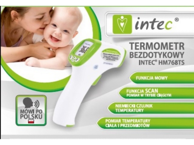 Termometr INTEC HM-768TS bezdotykowy interakcje ulotka   1 szt.