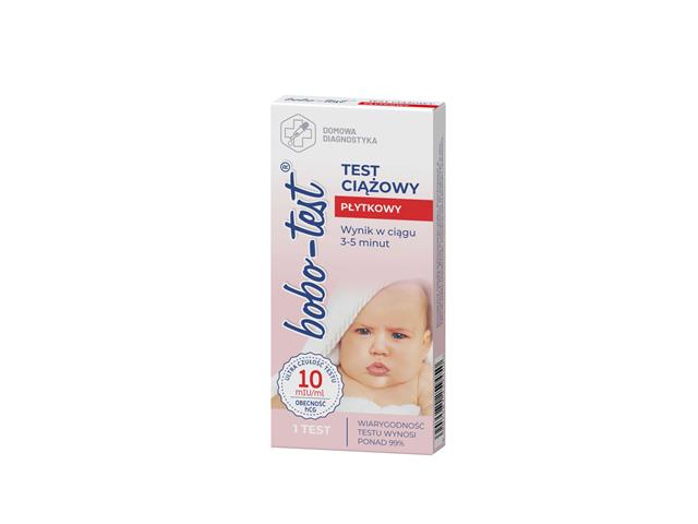 Test ciążowy BOBO-TEST płytkowy 10 mlU/ml interakcje ulotka   1 szt.