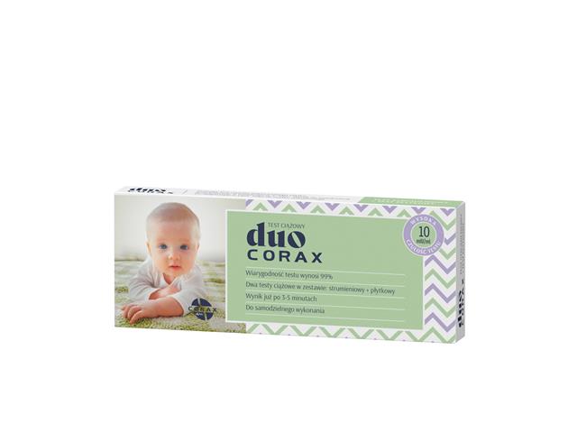 Test ciążowy DUO CORAX strumieniowy + płytkowy interakcje ulotka test ciążowy - 1 zest.