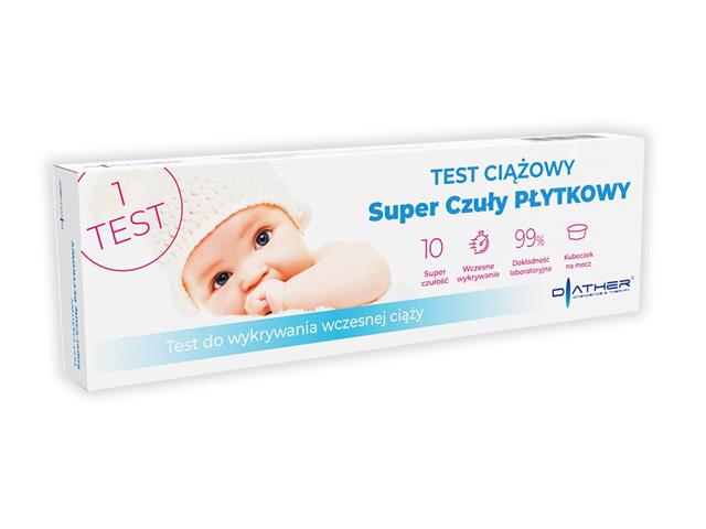 Test ciążowy płytkowy super czuły interakcje ulotka   1 szt.