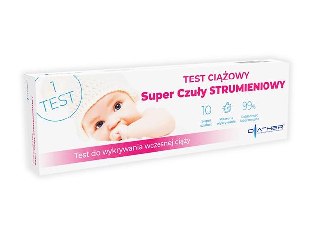 Test ciążowy strumieniowy super czuły interakcje ulotka test ciążowy strumieniowy  1 szt.