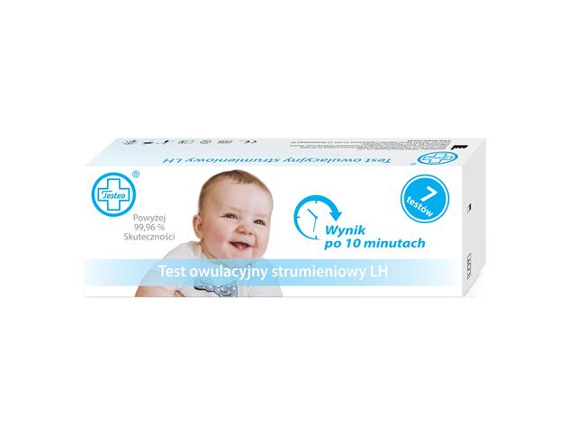 Test owulacyjny strumieniowy LH TESTEO interakcje ulotka test owulacyjny strumieniowy  7 szt.