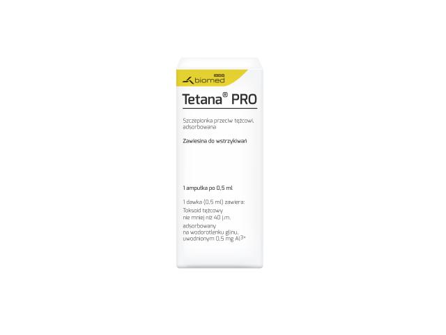 Tetana Pro interakcje ulotka zawiesina do wstrzykiwań 1 daw. (0,5 ml) 1 amp. po 0,5 ml