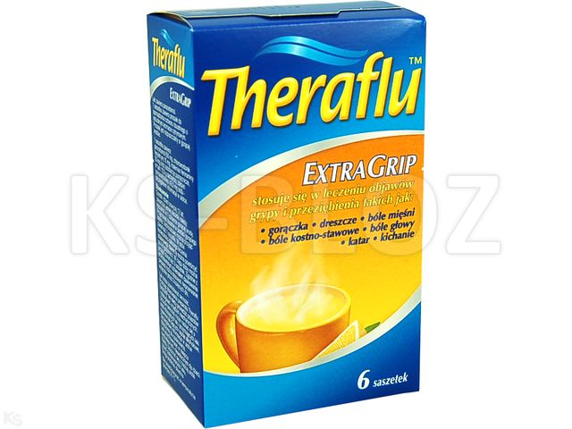 Theraflu Extragrip interakcje ulotka proszek do sporządzania roztworu doustnego 650mg+10mg+20mg 6 sasz.