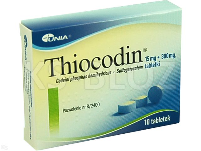 Thiocodin interakcje ulotka tabletki 15mg+300mg 