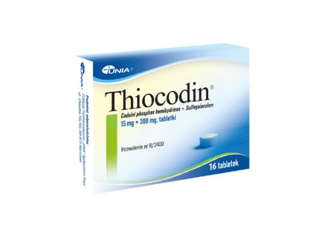 Thiocodin interakcje ulotka tabletki 0,015g+0,3g 16 tabl.
