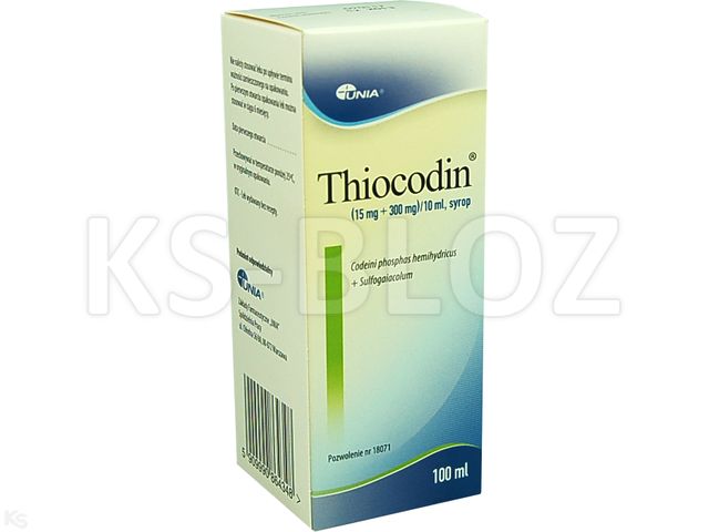 Thiocodin interakcje ulotka syrop (15mg+300mg)/10ml 100 ml