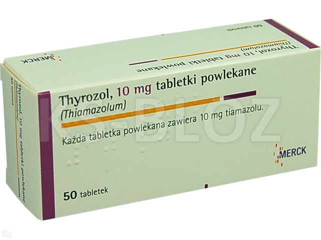 Thyrozol interakcje ulotka tabletki powlekane 10 mg 50 tabl.