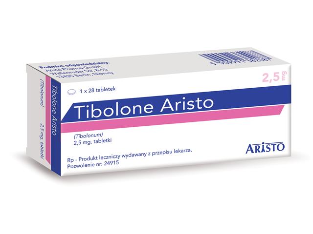 Tibolone Aristo interakcje ulotka tabletki 2,5 mg 28 tabl. | blist.PVC/PVDC/Alu