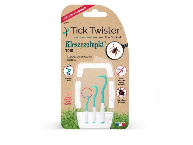 TICK TWISTER Kleszczołapki TRIO interakcje ulotka przyrząd  3 szt.