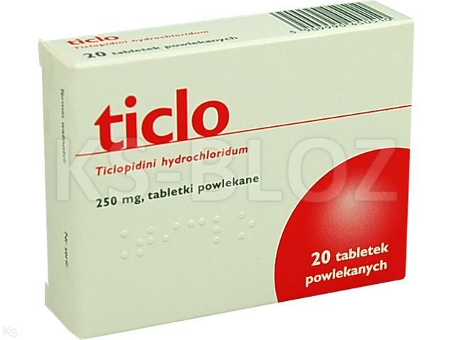 Ticlo interakcje ulotka tabletki powlekane 250 mg 20 tabl. | (2 blist. po 10 tabl.)