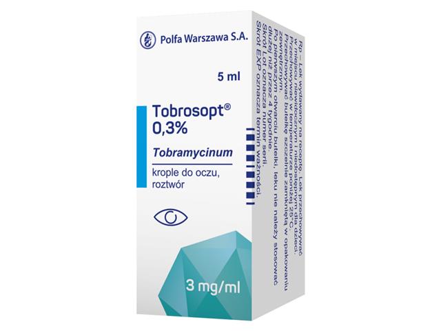 Tobrosopt 0,3% interakcje ulotka krople do oczu 3 mg/ml 5 ml | butelka