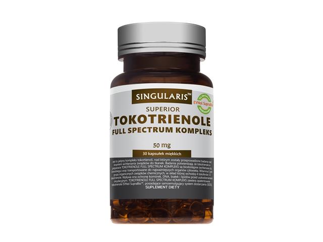 Tokotrienole full spectrum kompleks SINGULARIS Superior 50 mg interakcje ulotka kapsułki miękkie - 30 kaps.