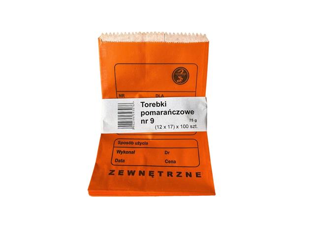 Torebki recepturowe 75 g pomarańczowe NR 9 interakcje ulotka torebka - 100 szt.