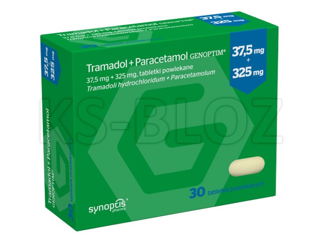 Tramadol + Paracetamol Genoptim (Bacizol) interakcje ulotka tabletki powlekane 37,5mg+325mg 30 tabl.