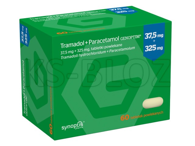 Tramadol + Paracetamol Genoptim (Bacizol) interakcje ulotka tabletki powlekane 37,5mg+325mg 60 tabl.