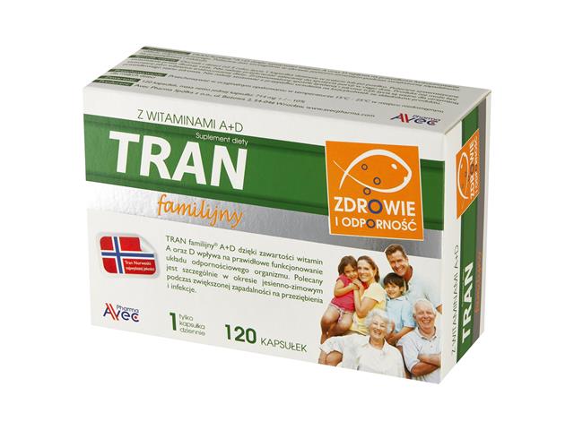 Tran Familijny A+D interakcje ulotka kapsułki  120 kaps.