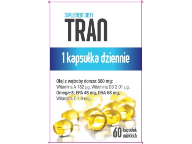 Tran interakcje ulotka kapsułki miękkie - 60 kaps.