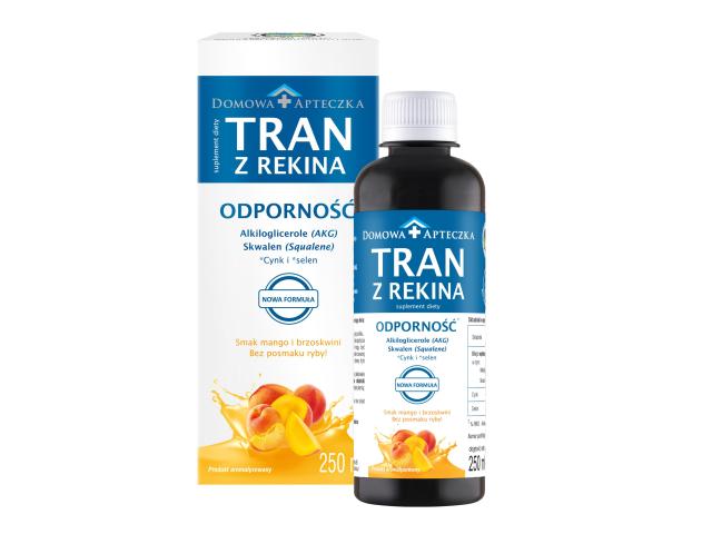 Tran Z Rekina smak mango, brzoskwinia nowa formuła interakcje ulotka emulsja  250 ml