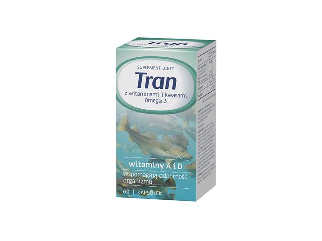 Tran z witaminami i kwasami Omega 3 interakcje ulotka kapsułki - 60 kaps.