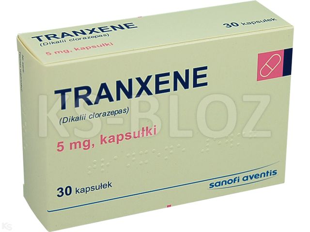 Tranxene interakcje ulotka kapsułki 5 mg 30 kaps. (3 blist. po 10 kaps.)