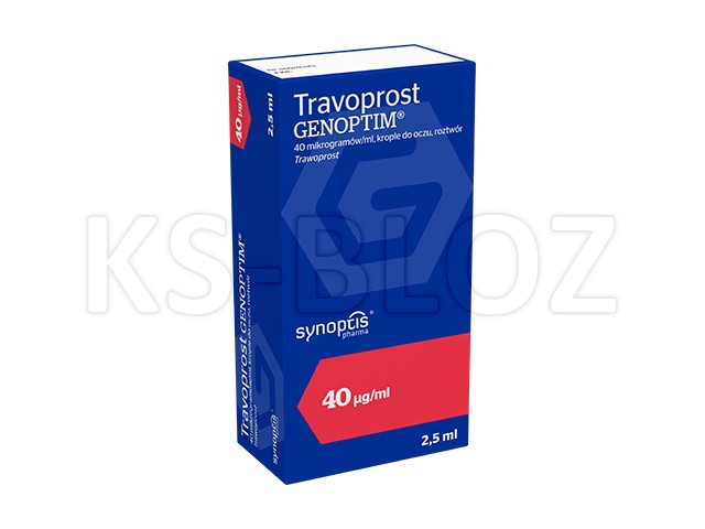 Travoprost Genoptim interakcje ulotka krople do oczu, roztwór 40 mcg/ml 1 but. po 2.5 ml