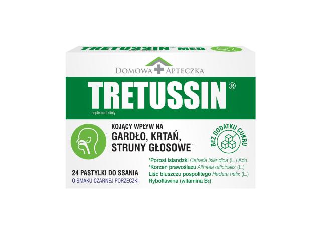 Tretussin interakcje ulotka pastylki do ssania - 24 pastyl.