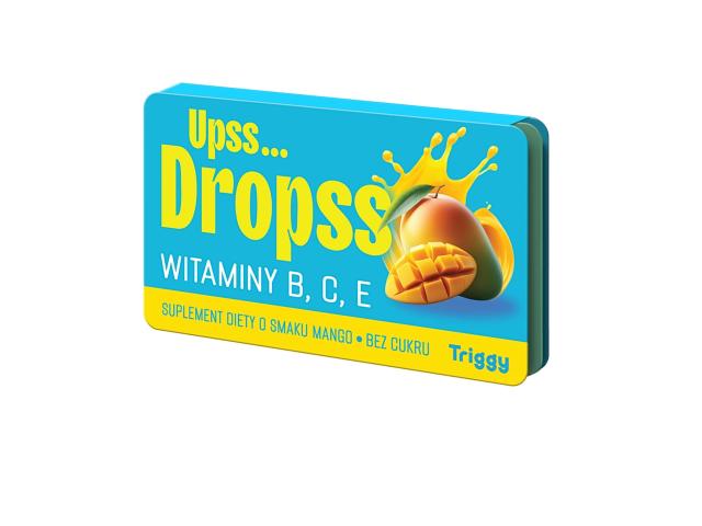 Triggy Upss Dropss smak mango interakcje ulotka pastylki do ssania - 15 pastyl.