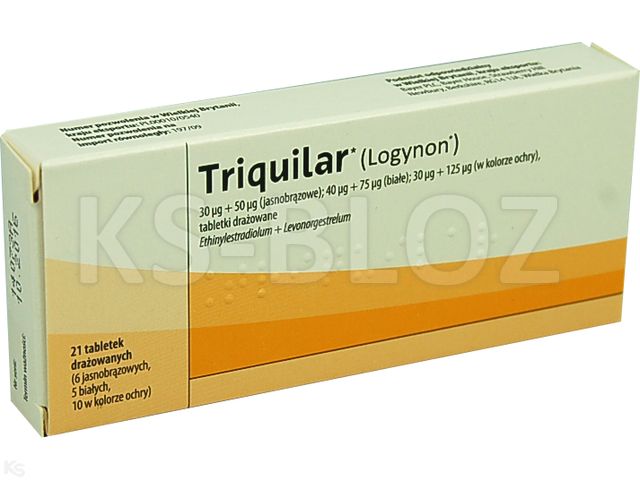 Triquilar interakcje ulotka tabletki drażowane 30mcg+50mcg+40mcg+75mcg+30mcg+125mcg 21 tabl.