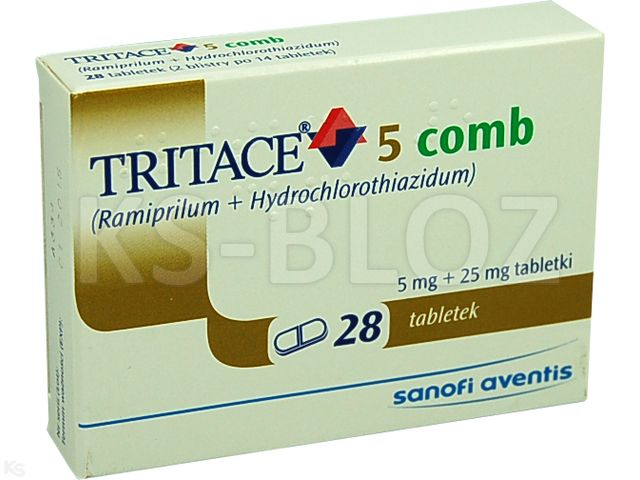 Tritace 5 Comb interakcje ulotka tabletki 5mg+25mg 28 tabl. | 2 blist.po 14 szt.