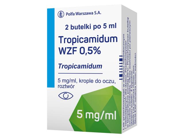 Tropicamidum WZF 0,5% interakcje ulotka krople do oczu 5 mg/ml 10 ml | 2 x 5ml