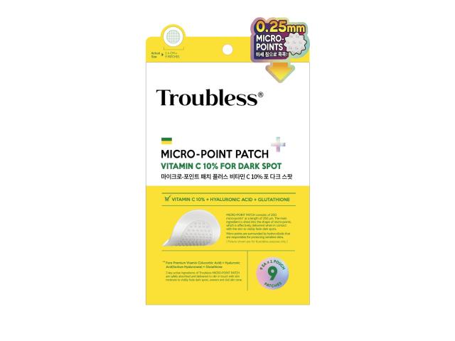 Troubless Micro-Point Patch Plasterki redukujące przebarwienia skóry + vitamin C 10% interakcje ulotka płatki - 9 szt.