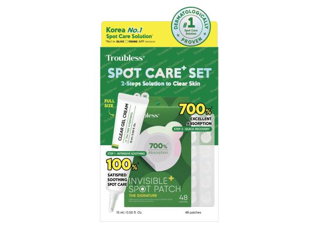 Troubless Spot Care Set Clear gel cream + Invisible plus spot patch the signature interakcje ulotka zestaw - 15 ml + 48 szt.