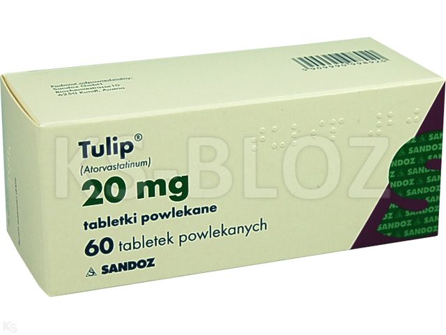 Tulip interakcje ulotka tabletki powlekane 20 mg 60 tabl. | 6 blist.po 10 szt.