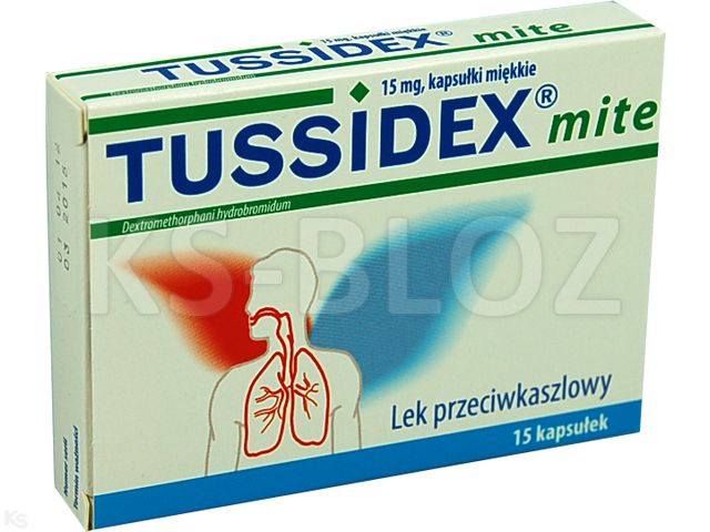 Tussidex Mite interakcje ulotka kapsułki miękkie 15 mg 15 kaps.
