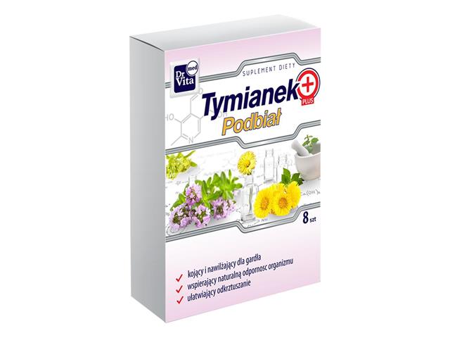 Tymianek Plus Podbiał interakcje ulotka pastylki do ssania - 8 pastyl.