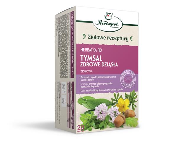 Tymsal Zdrowe Dziąsła Fix Herbatka interakcje ulotka herbata - 20 sasz.