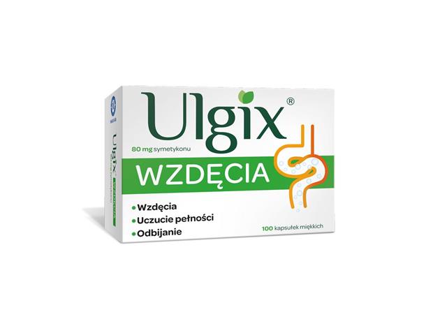 Ulgix Wzdęcia interakcje ulotka kapsułki miękkie 80 mg 100 kaps.