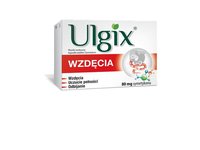 Ulgix Wzdęcia interakcje ulotka kapsułki miękkie 80 mg 50 szt.