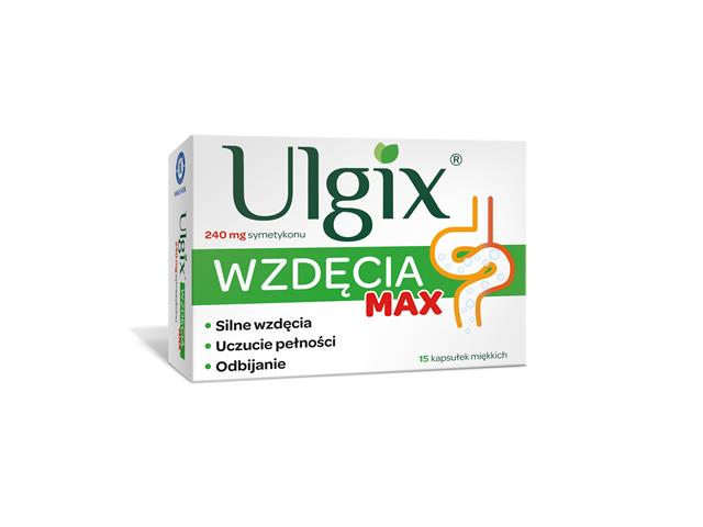 Ulgix Wzdęcia Max interakcje ulotka kapsułki miękkie 240 mg 15 kaps.