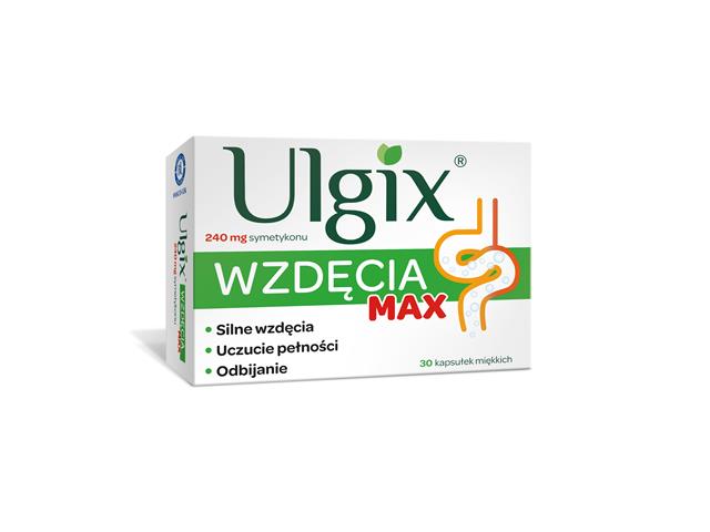 Ulgix Wzdęcia Max interakcje ulotka kapsułki miękkie 240 mg 30 kaps.